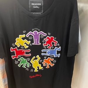 Men Designer Reason T-Shirt, Black With Assorted Colors On The Front